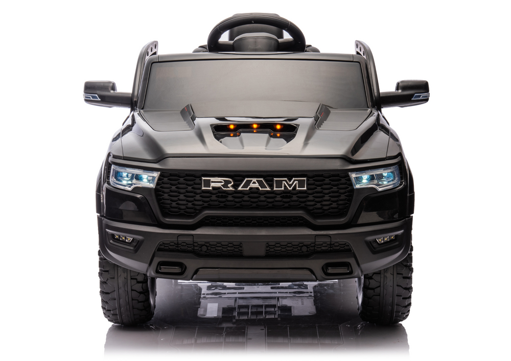 Juodas elektrinis automobilis vaikams zb618 dodge ram