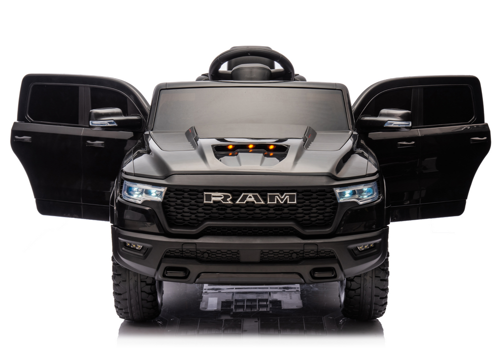 Juodas elektrinis automobilis vaikams zb618 dodge ram