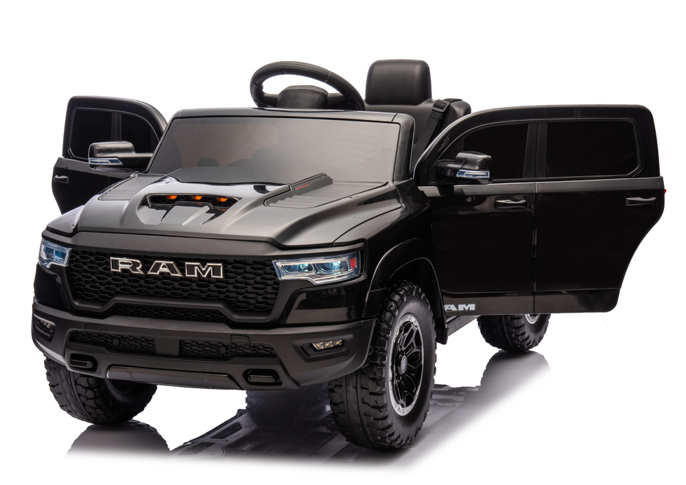 Juodas elektrinis automobilis vaikams zb618 dodge ram