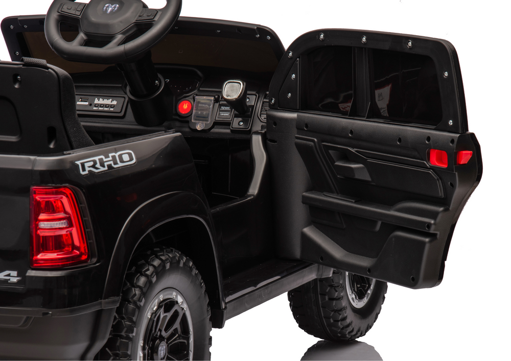 Juodas elektrinis automobilis vaikams zb618 dodge ram
