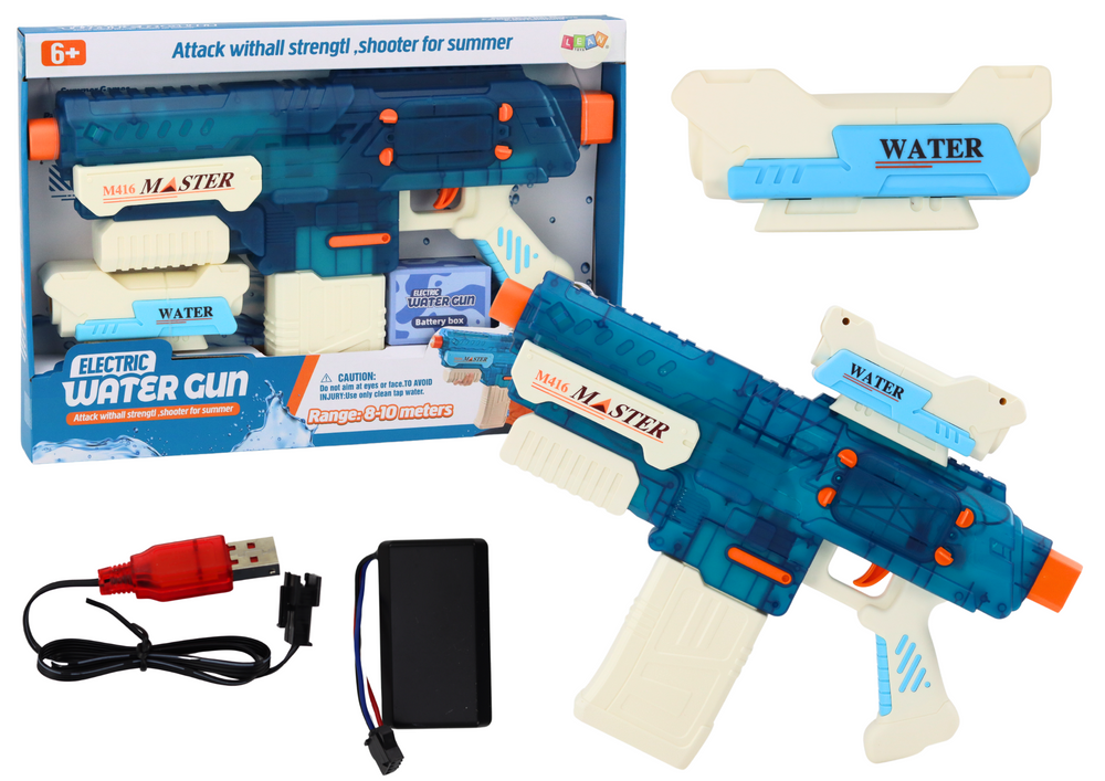 Vandens pistoletas lean toys, mėlynas m416, 500ml