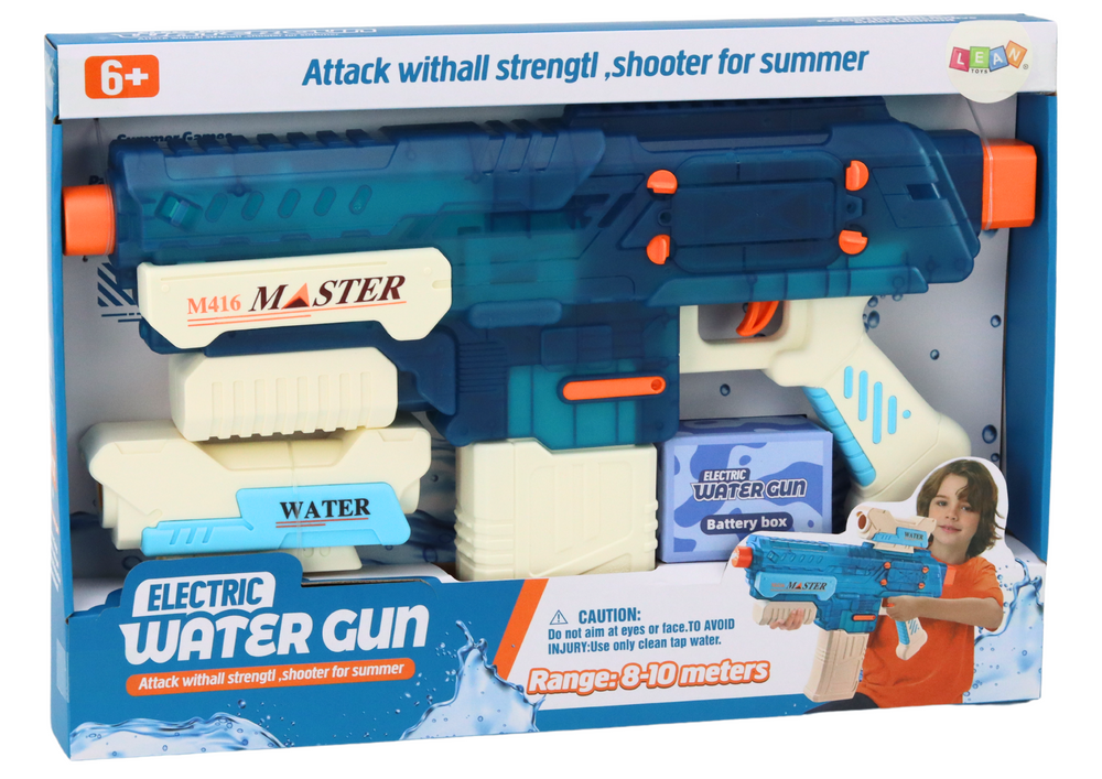 Vandens pistoletas lean toys, mėlynas m416, 500ml