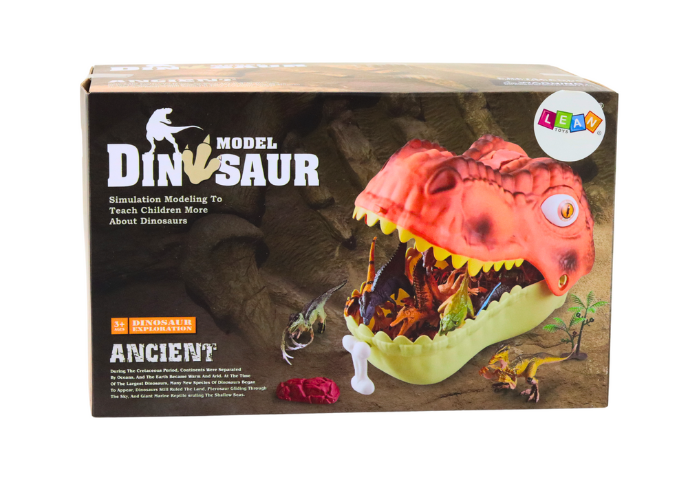 Didžiulio žalio dinozauro figūrėlių rinkinys su laikikliu