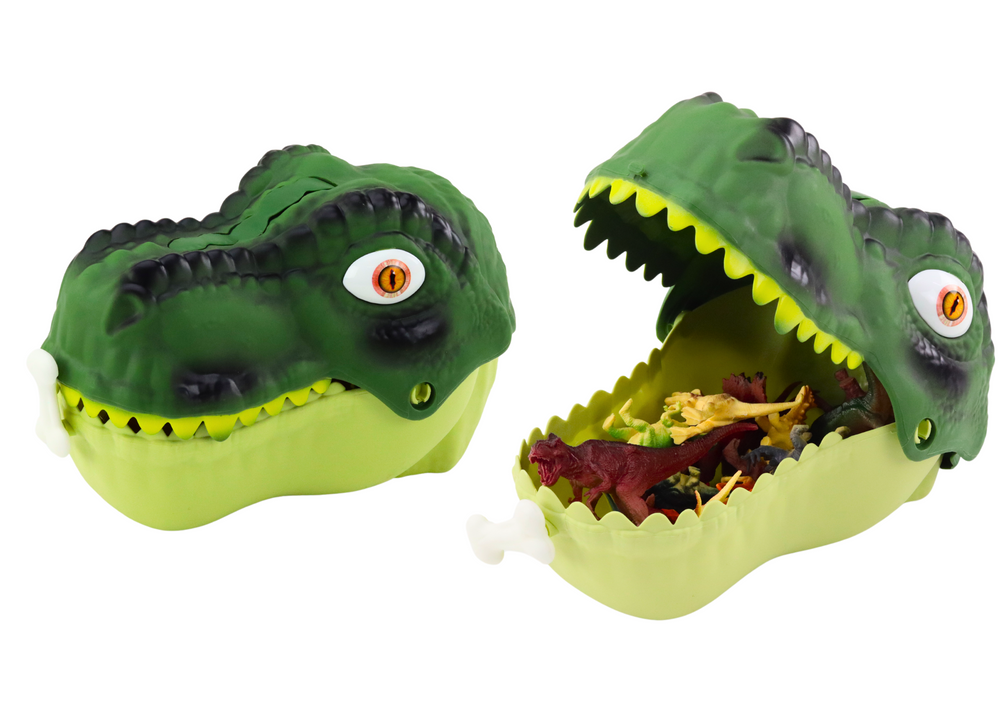 Didžiulio žalio dinozauro figūrėlių rinkinys su laikikliu