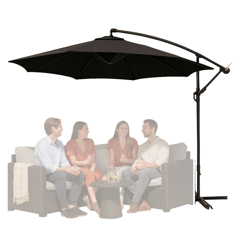 Sodo skėtis su reguliuojamu pasvirimu 350 x 250 cm antracitas