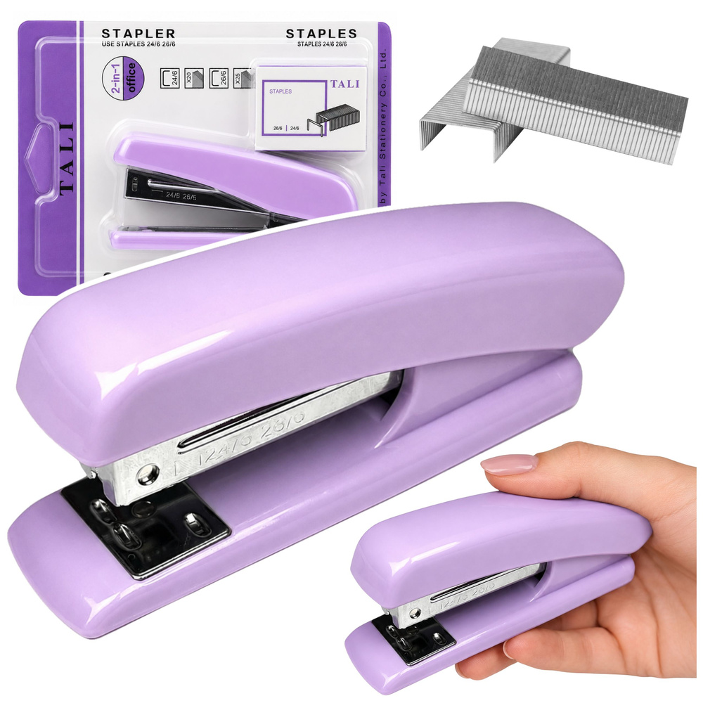 Biuro segiklis 24/6 ir 26/6 sąsagėlėms, violetinis, 12 × 5 × 2,5 cm