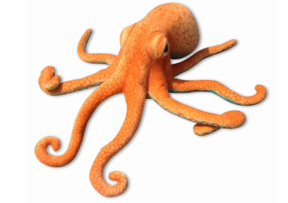 Pliušinis aštuonkojis talismanas 55 cm oranžinis