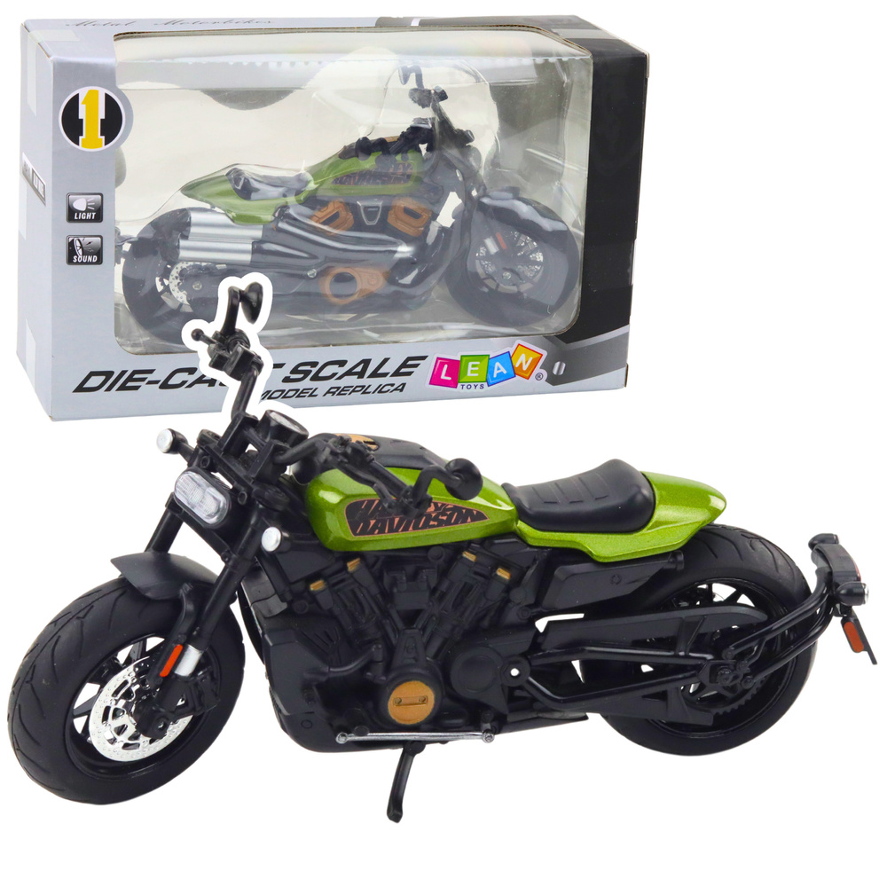 Motociklo modelis chopper 1:12 su garsais ir šviesomis