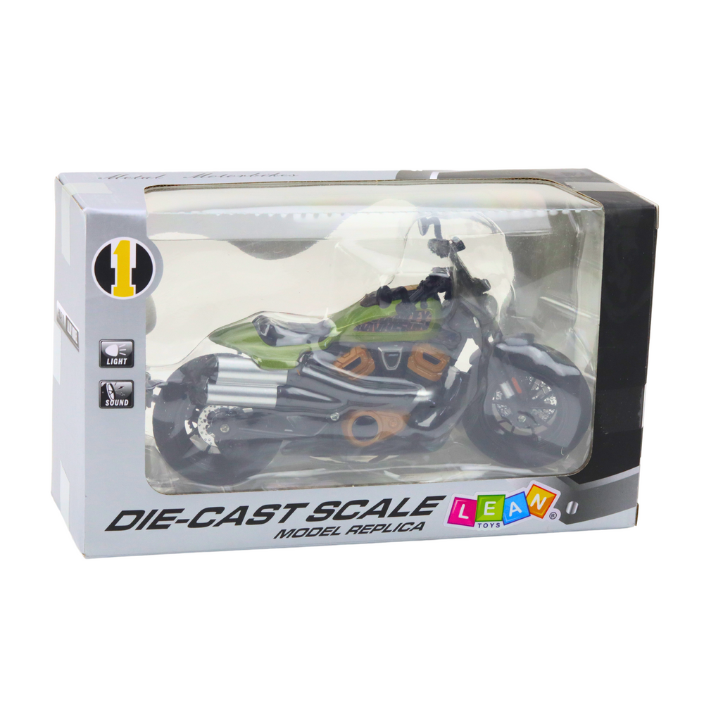 Motociklo modelis chopper 1:12 su garsais ir šviesomis