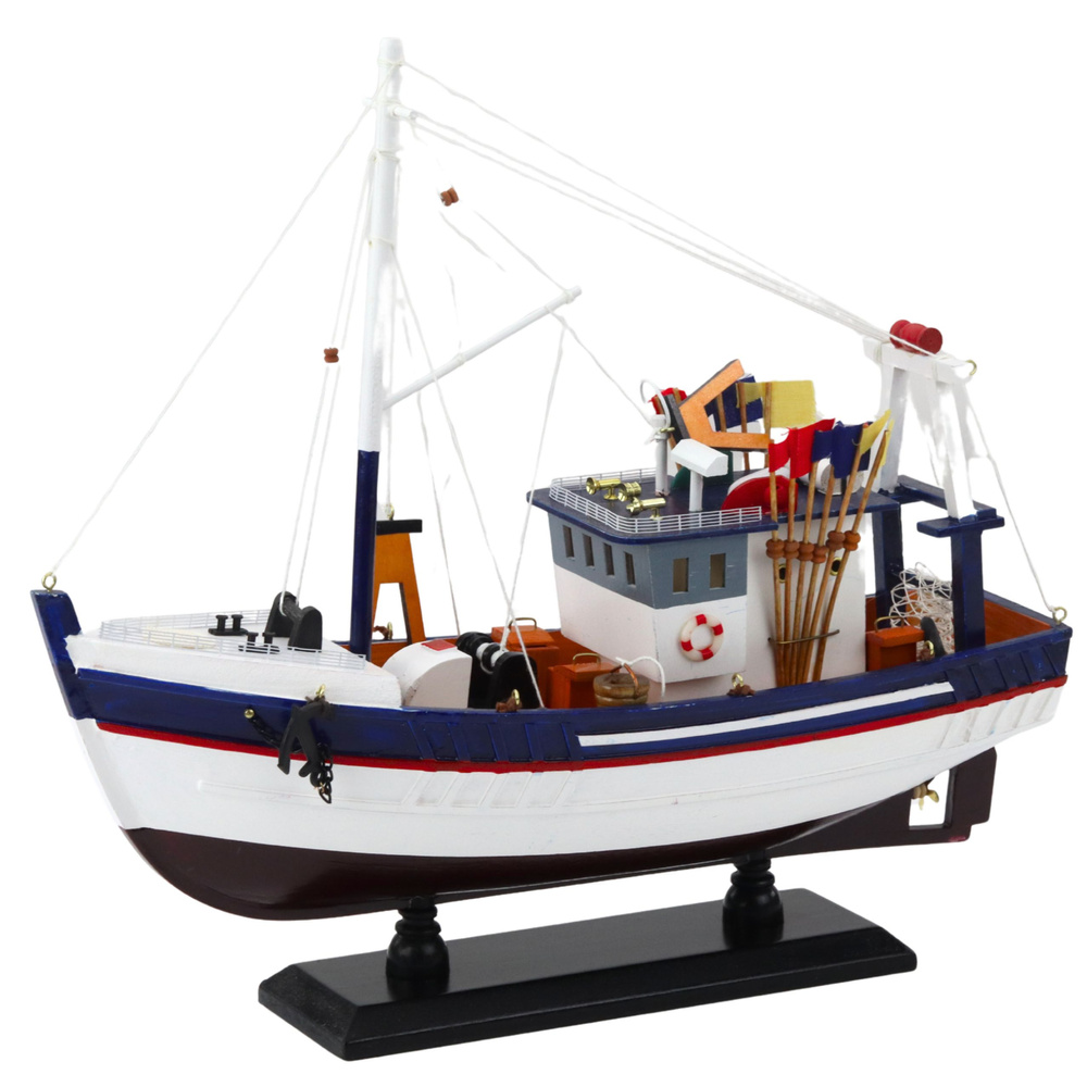 Dekoratyvinis žvejybos laivo modelis 37x34 cm