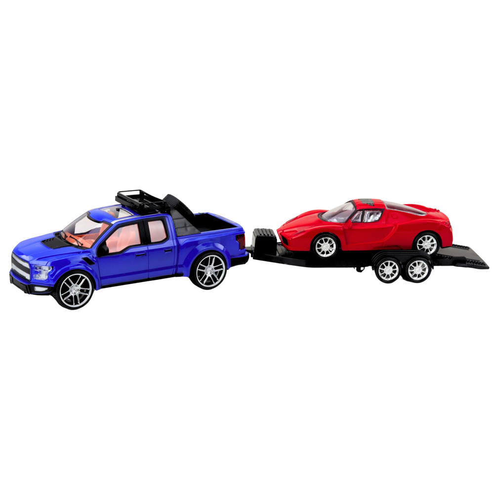 Automobilių žaislų rinkinys su vilkiku ir sportiniu automobiliu 1