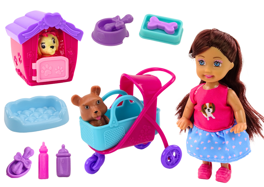 Lėlė su priedais lean toys, 16 vnt..