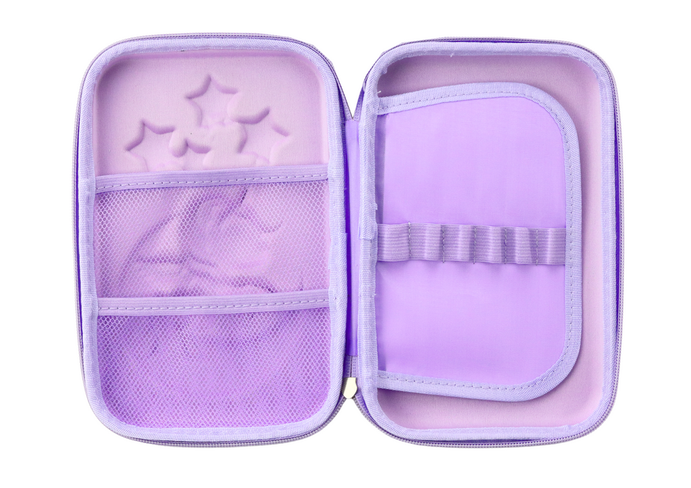 Violetinė vienaragio pieštukinė, 23x15x5 cm