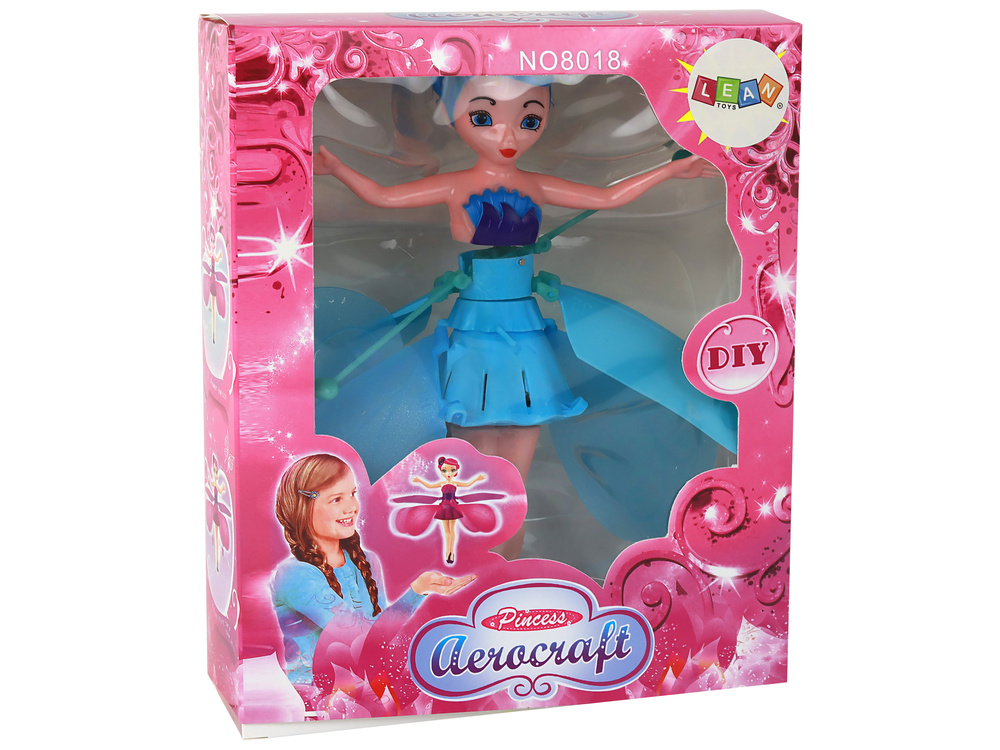 Skraidanti lėlė valdoma ranka lean toys, mėlyna