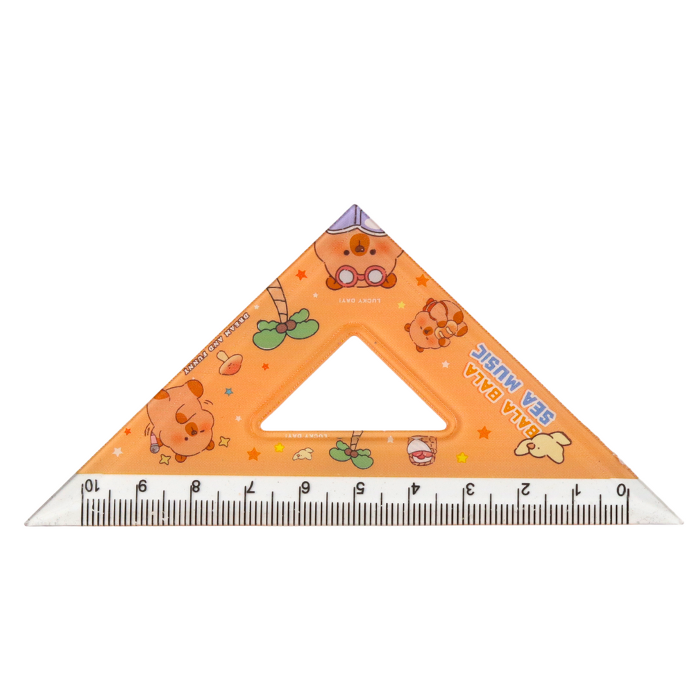 Geometrinių įrankių rinkinys „capybara“ su liniuote, matlankiu ir kampuočiais, 4 vnt. 1