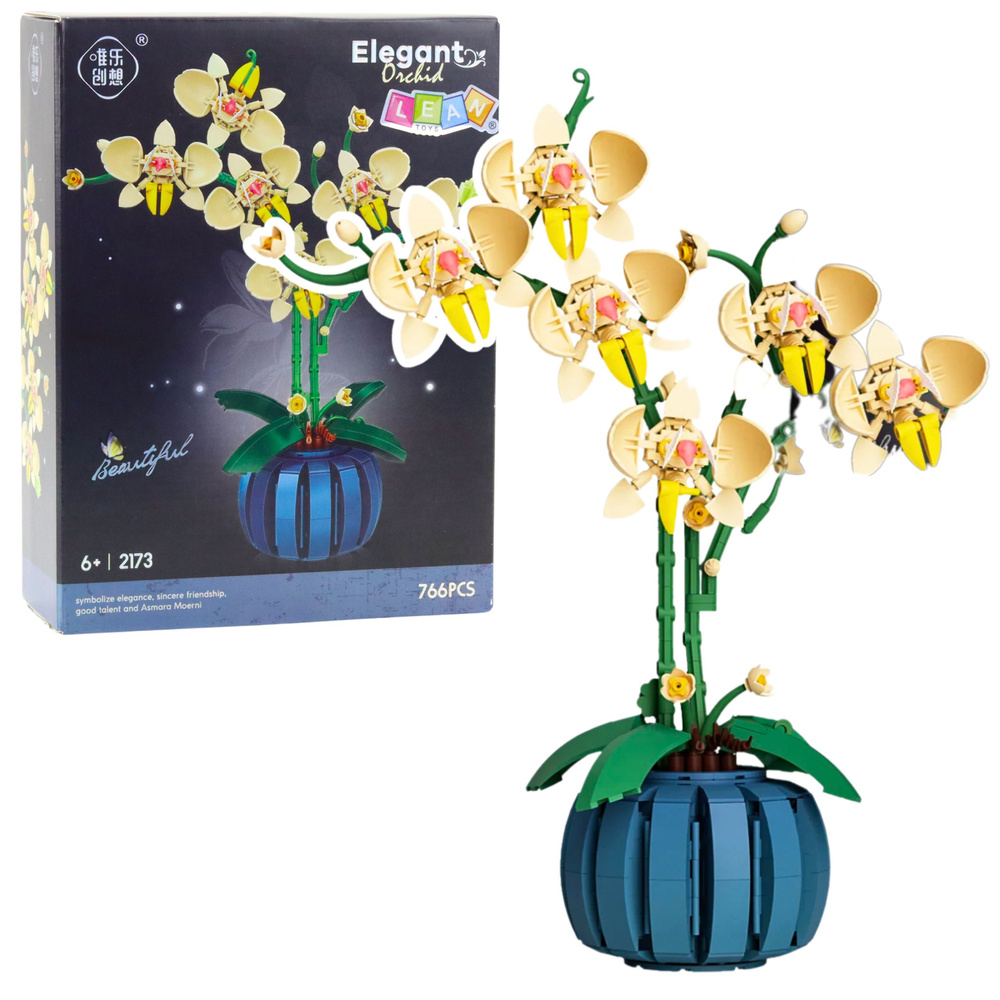 Orchidėjos konstruktorius su vazonu, 766 dalys
