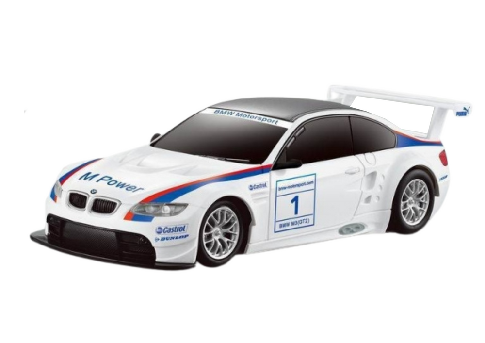 Nuotoliniu būdu valdomas BMW M3 GT2 modelis, baltas, 1:24