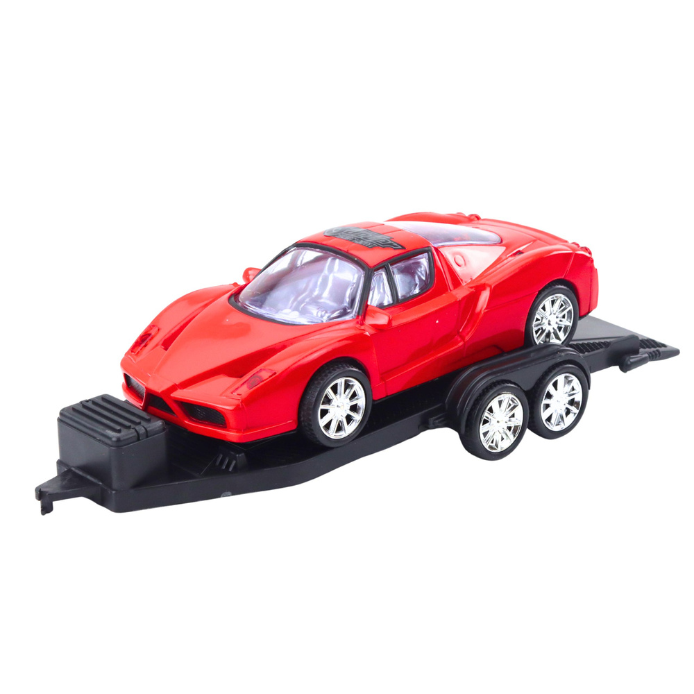 Bekelės žaislinis automobilis su priekaba ir sportiniu automobiliu, 59 cm 3