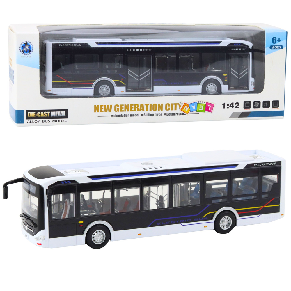 Metalinis miesto autobusas 1:42 su šviesomis ir garsais