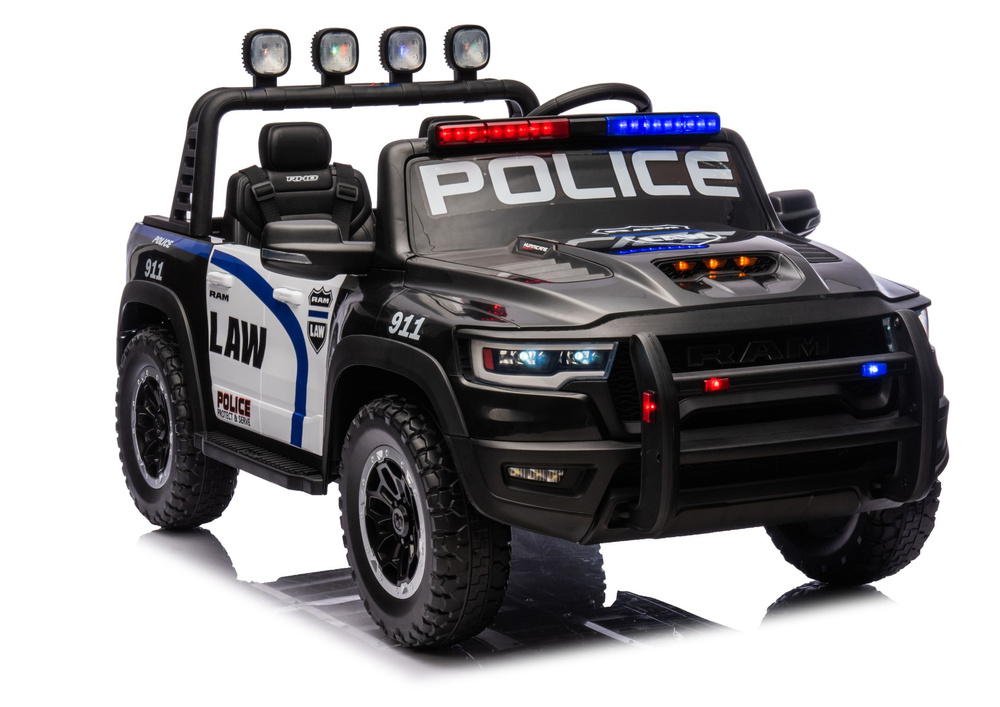 Policijos elektromobilis vaikams ram zb629-p, 136x80x71 cm