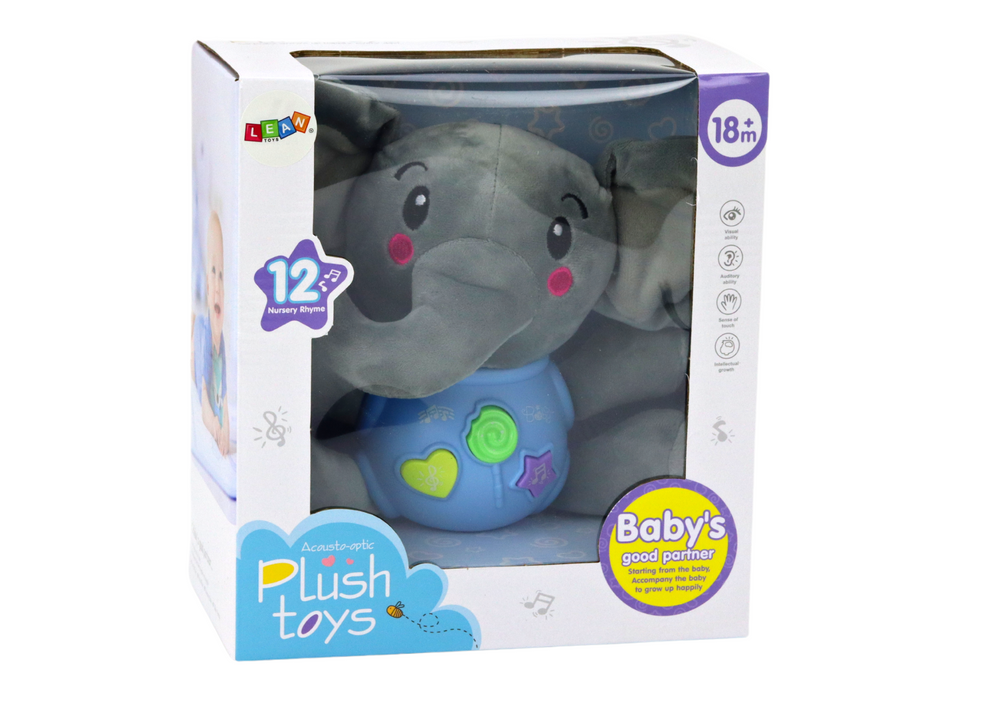 Interaktyvus pliušinis dramblys Lean Toys