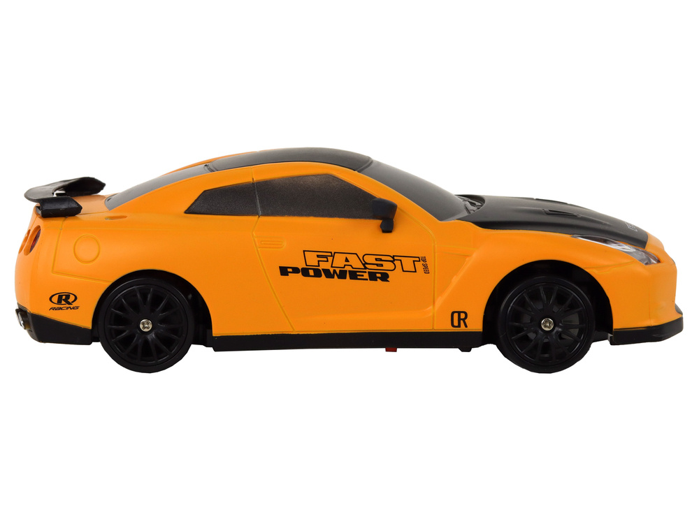 Nuotoliniu būdu valdomas sportinis automobilis r/c 1:24 geltonas su keičiamais ratais