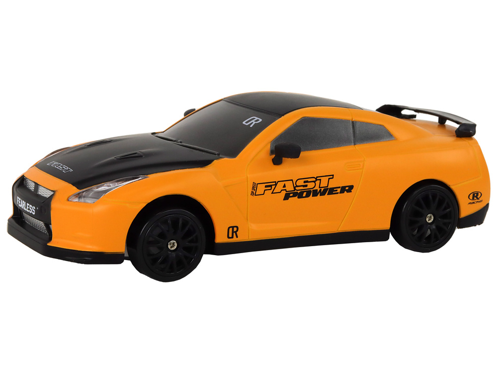 Nuotoliniu būdu valdomas sportinis automobilis r/c 1:24 geltonas su keičiamais ratais