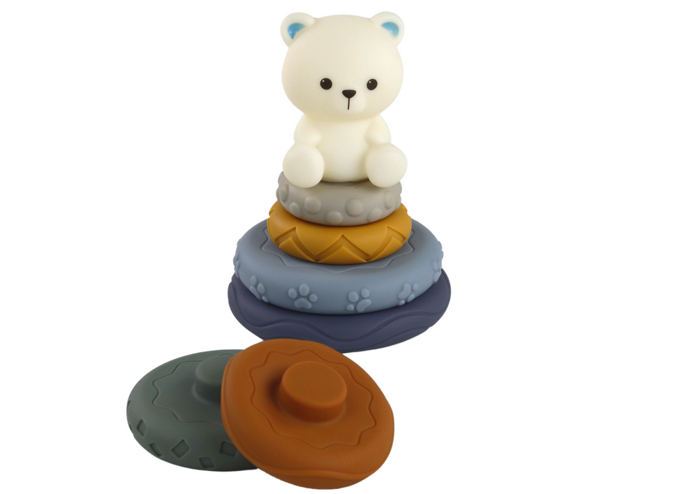 Rūšiuoklė lean toys pyramid teddy bear