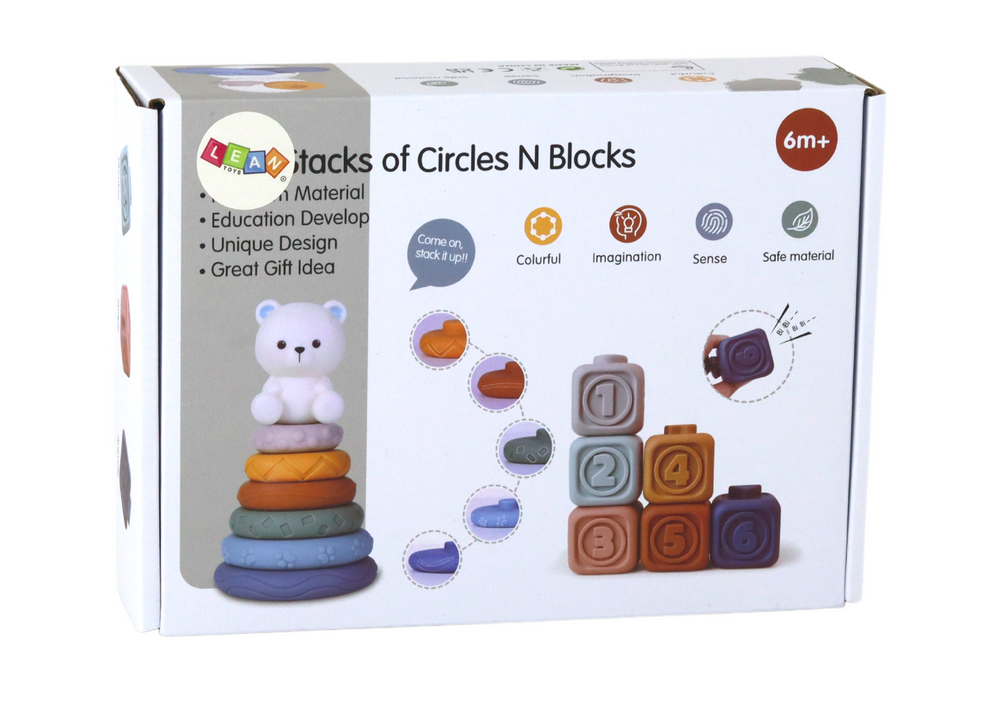 Rūšiuoklė lean toys pyramid teddy bear