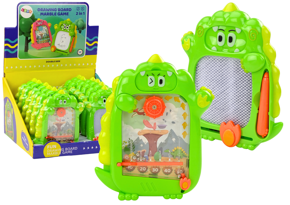 Žaidimas piešimo lenta 2in1 lean toy green dinosaur