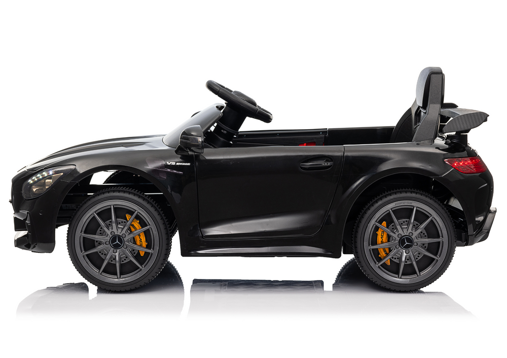 Juodas mercedes gtr akumuliatorinis automobilis vaikams