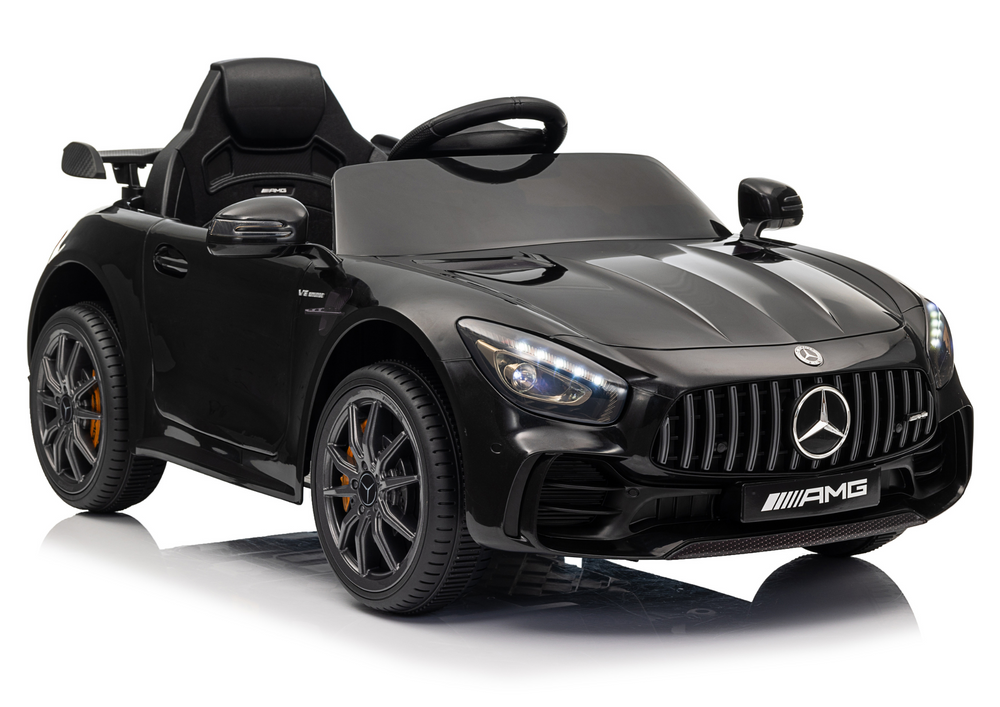 Juodas mercedes gtr akumuliatorinis automobilis vaikams