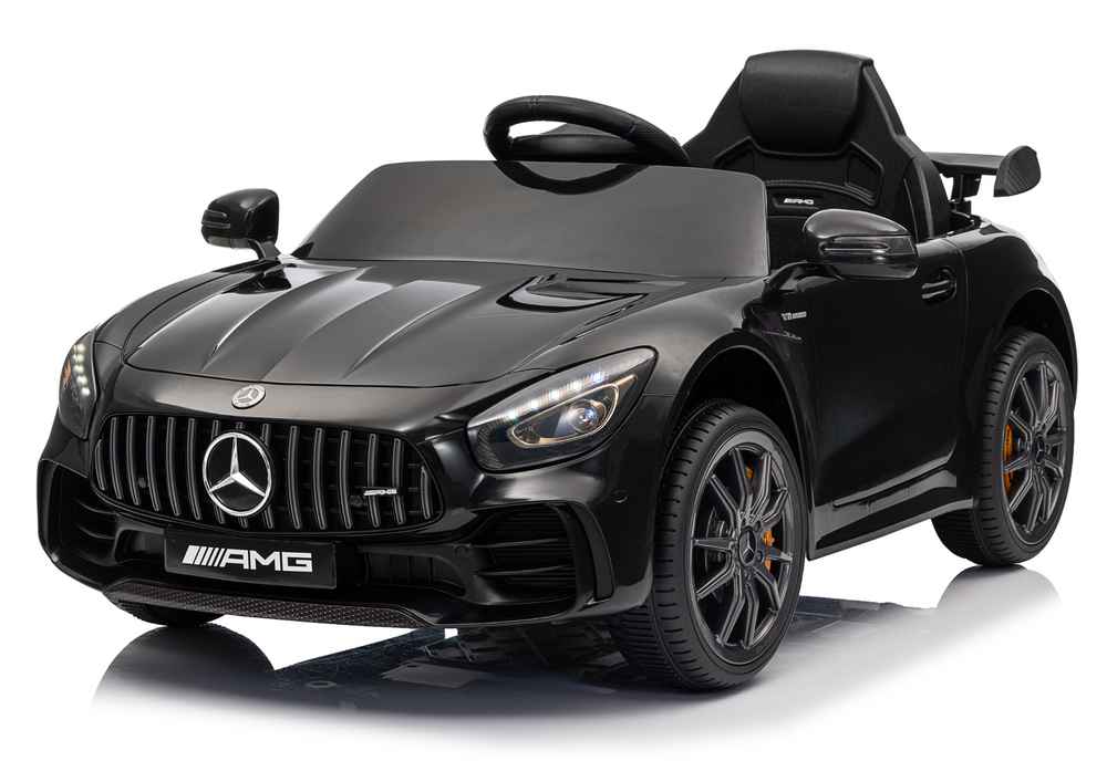 Juodas mercedes gtr akumuliatorinis automobilis vaikams