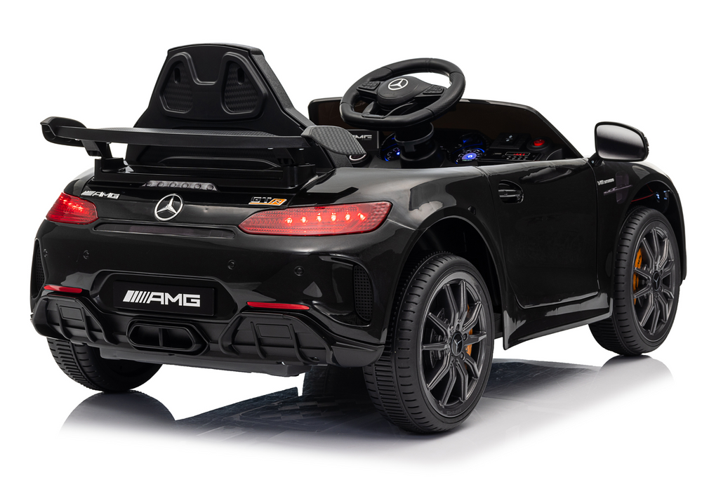 Juodas mercedes gtr akumuliatorinis automobilis vaikams