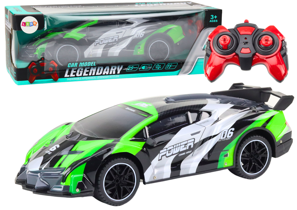 Nuotoliniu Būdu Valdomas Sportinis Automobilis 1:10, 25 Km/H, Žalias