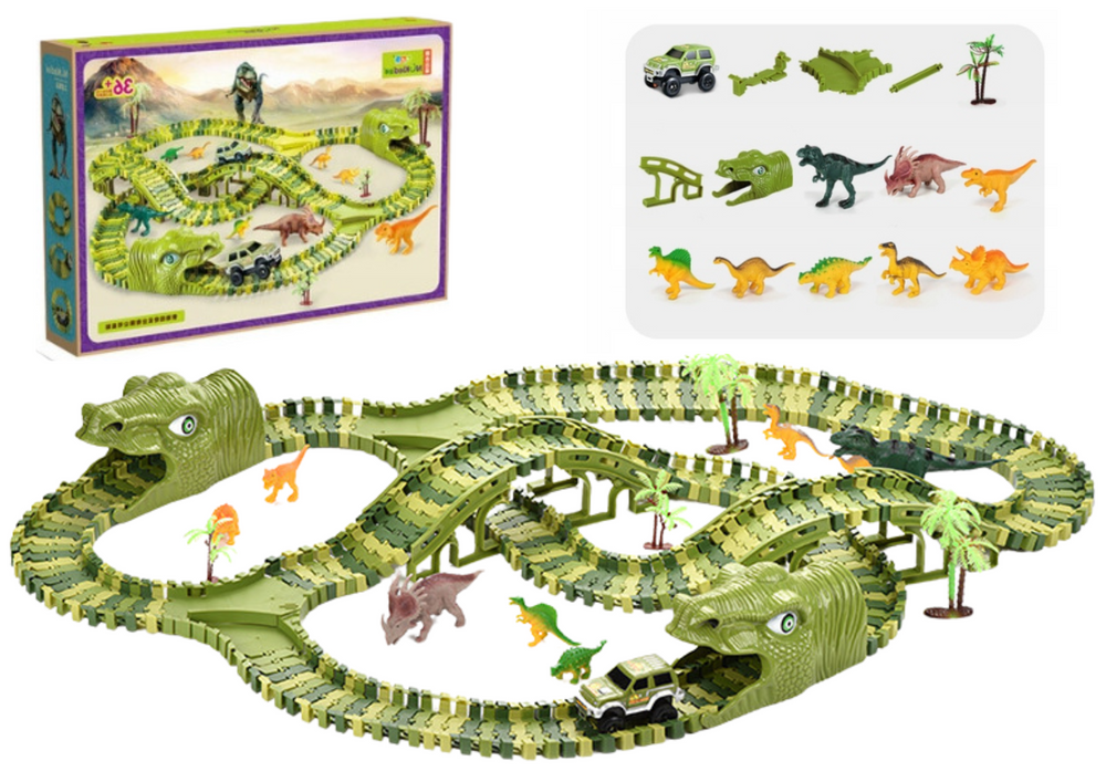 Dinozaurų lenktynių trasa vaikams, 240 dalių
