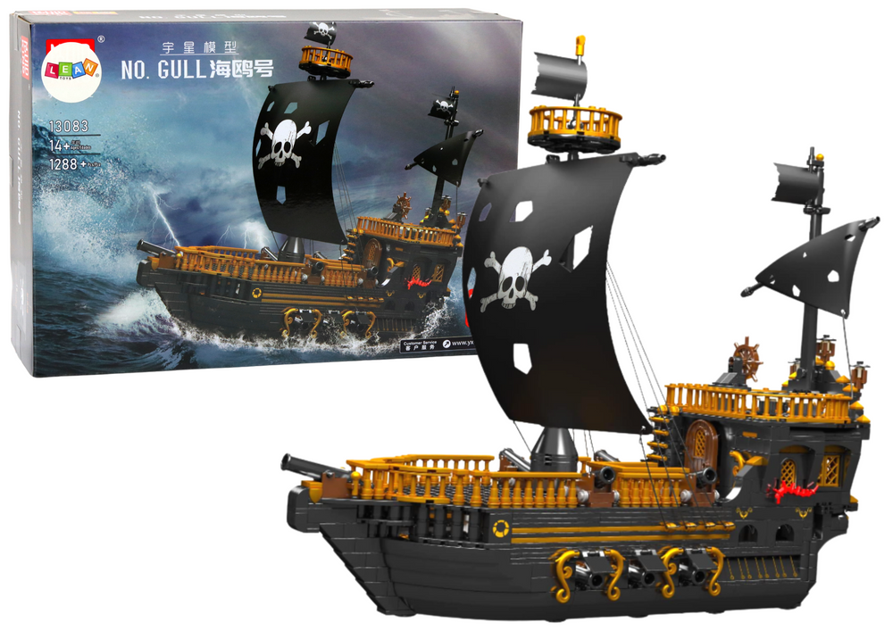 Konstruktorius lean toys pirate ship ship, 1288 d.