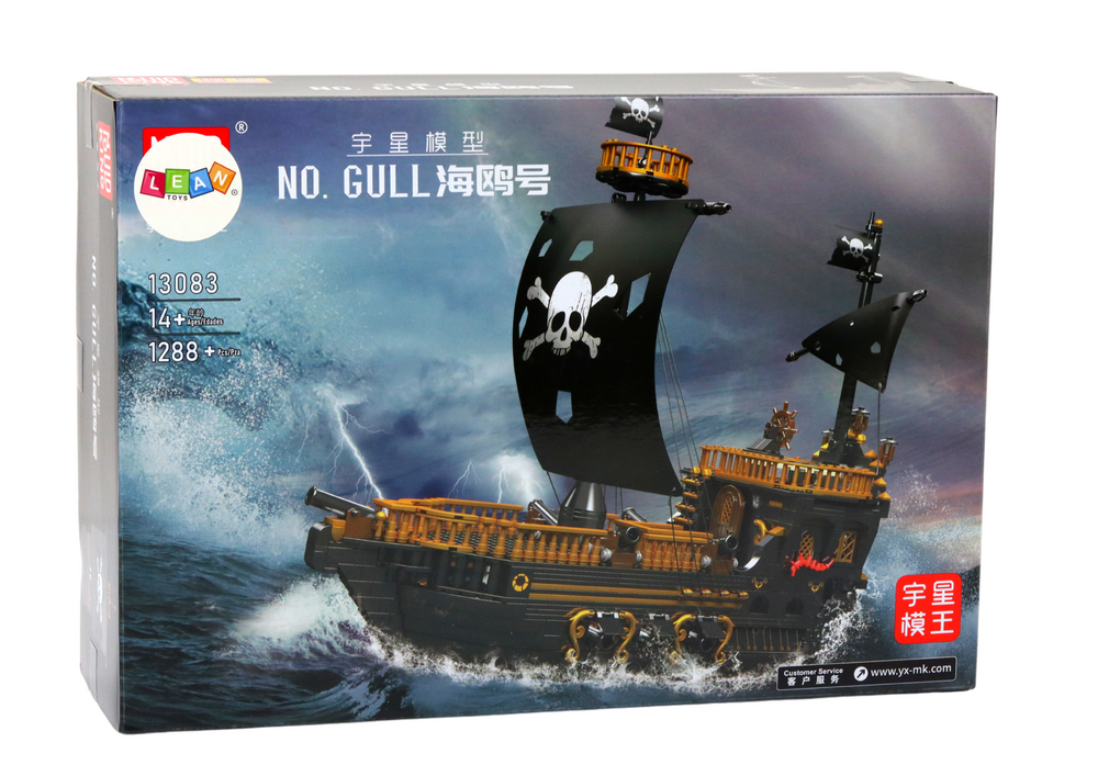 Konstruktorius lean toys pirate ship ship, 1288 d.