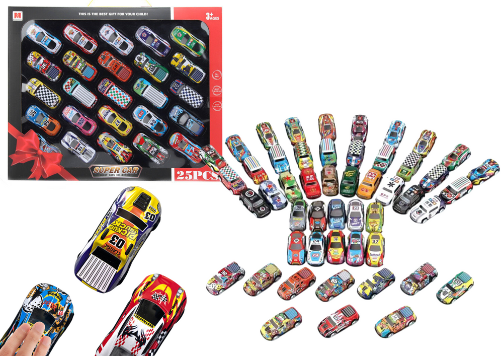 25 spalvingų automobilių rinkinys