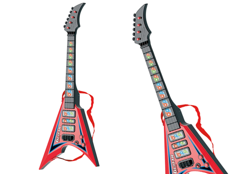 Elektrinė gitara vaikams su šviesų efektais, 54 cm