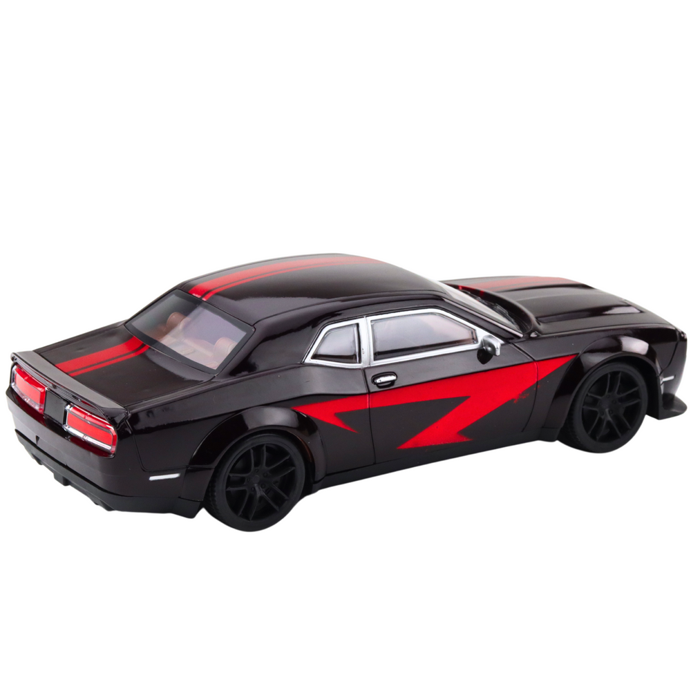 Juodas ir raudonas sportinis automobilis, 28x11.5x7.5 cm