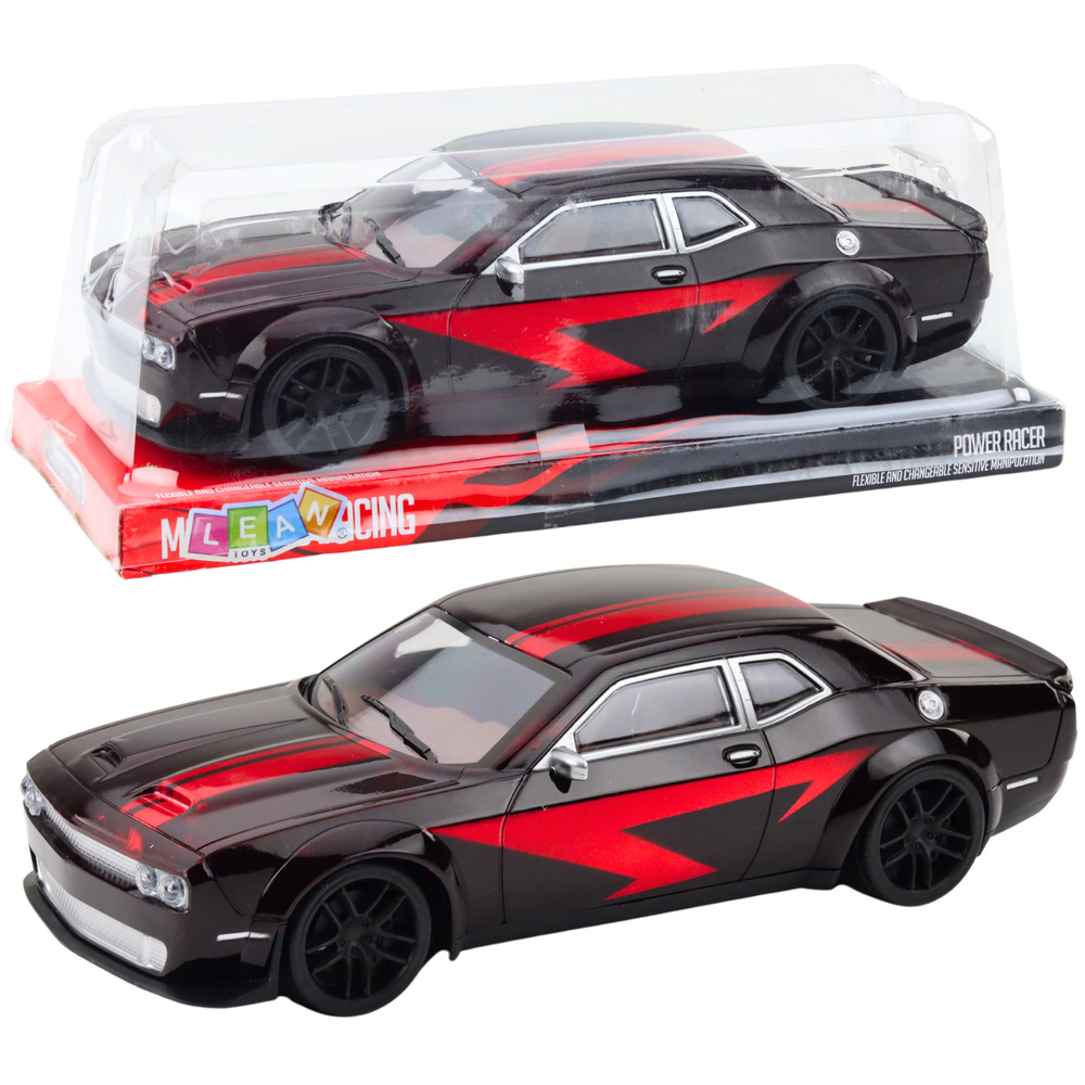 Juodas ir raudonas sportinis automobilis, 28x11.5x7.5 cm