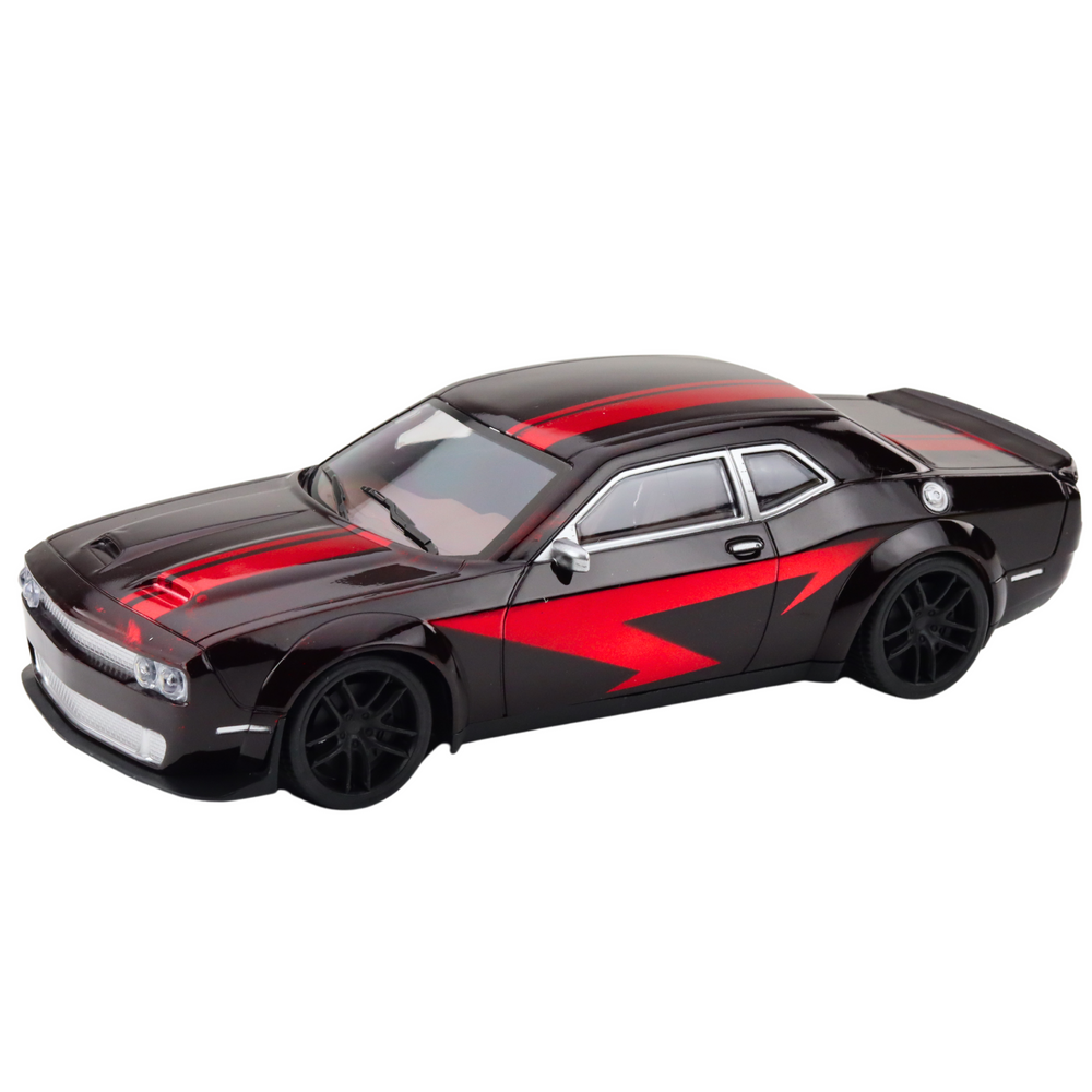 Juodas ir raudonas sportinis automobilis, 28x11.5x7.5 cm