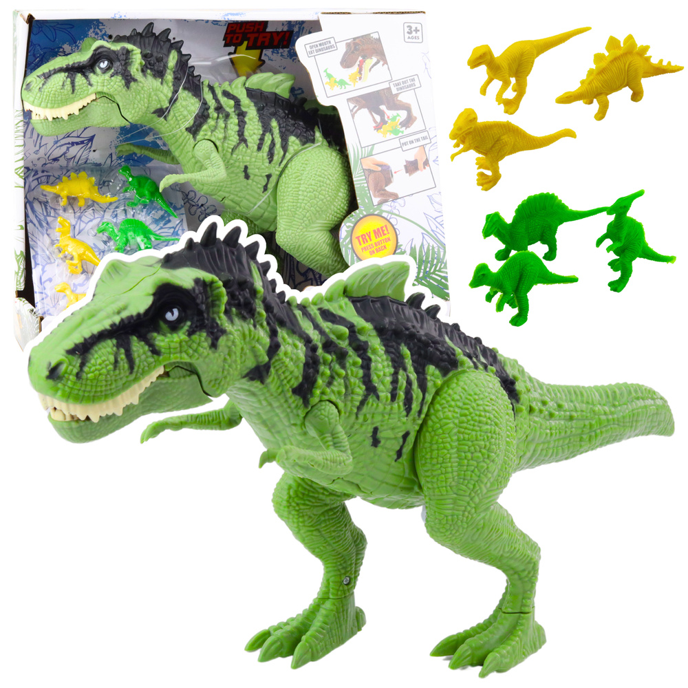 Žaislų rinkinys su garsais ir mažais dinozaurais