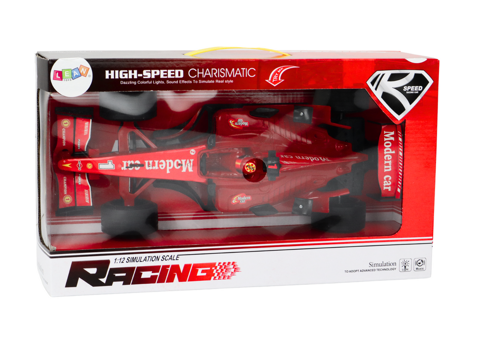 Mašinėlė racer sports car with drive 1:12 red sounds