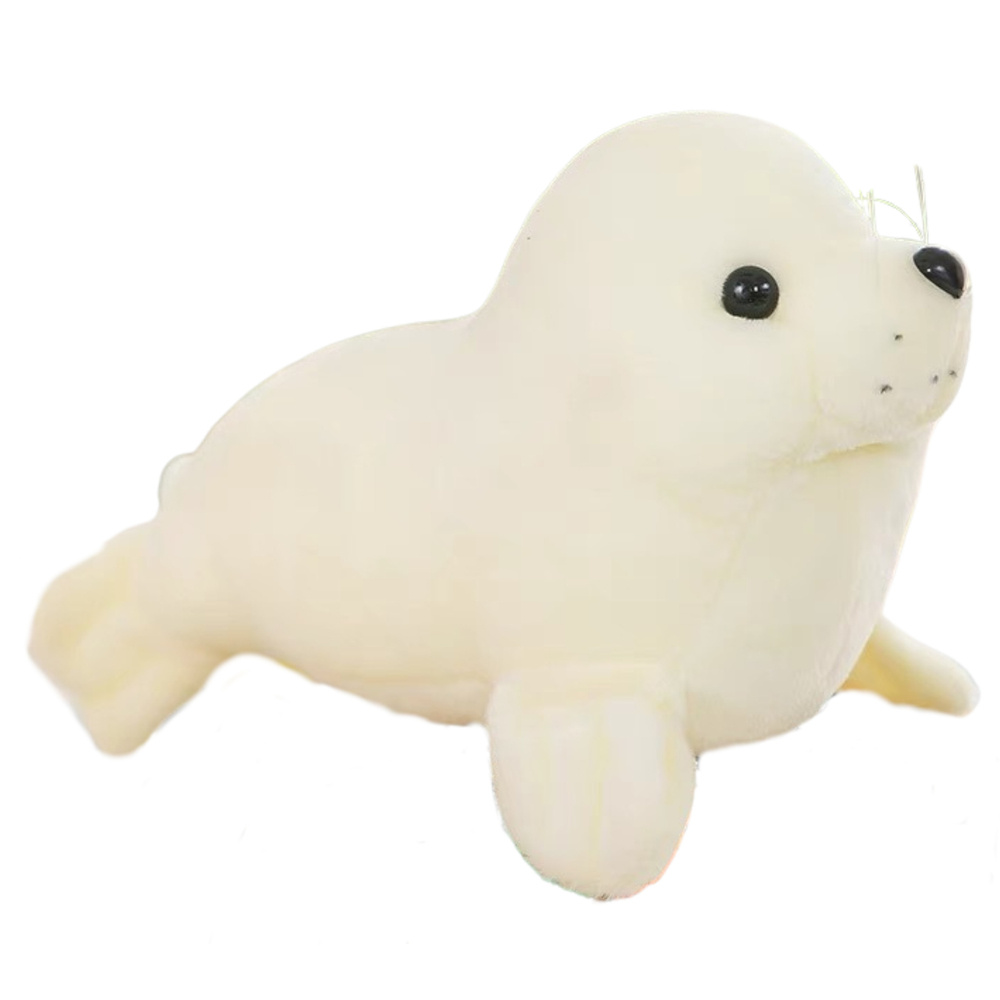 Baltas pliušinis ruonis, minkštas žaislas, 24 cm