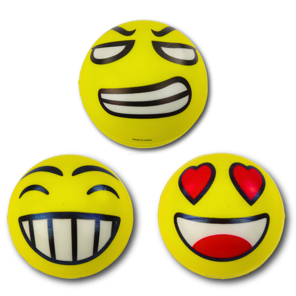 Geltonas 10 cm emojis kamuoliukas