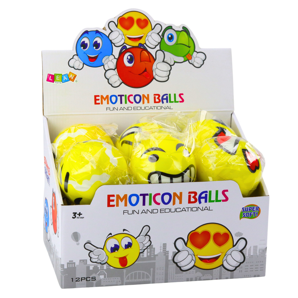 Geltonas 10 cm emojis kamuoliukas