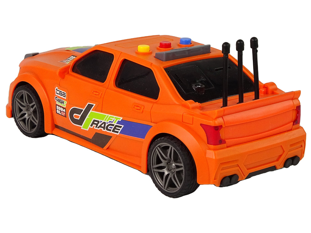 Vaikiškas lenktyninis automobilis su garsais, oranžinis, 1:16