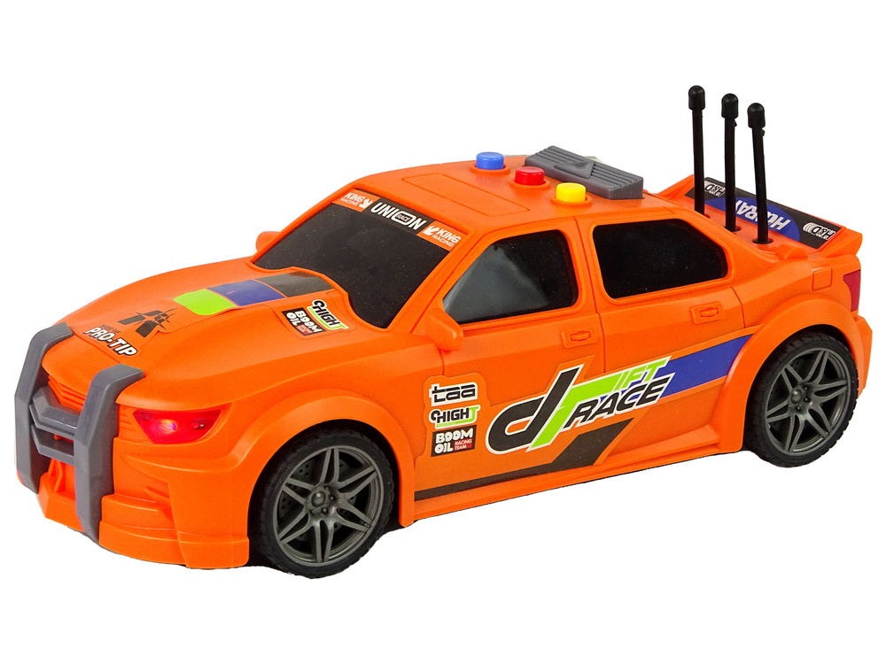 Vaikiškas lenktyninis automobilis su garsais, oranžinis, 1:16